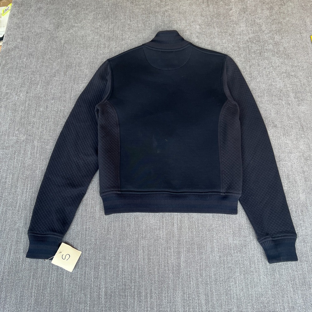 Ted Baker Bomber Jacket Womens 2 Black Quilted Sleeve Modern Classic Full Zip - Picture 2 of 8